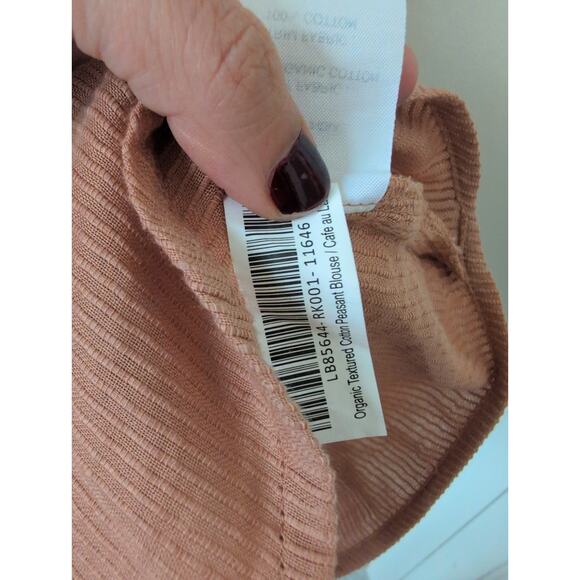 Quince Organic Textured Cotton Peasant Blouse in Dusty Rose size 6 - Picture 5 of 6